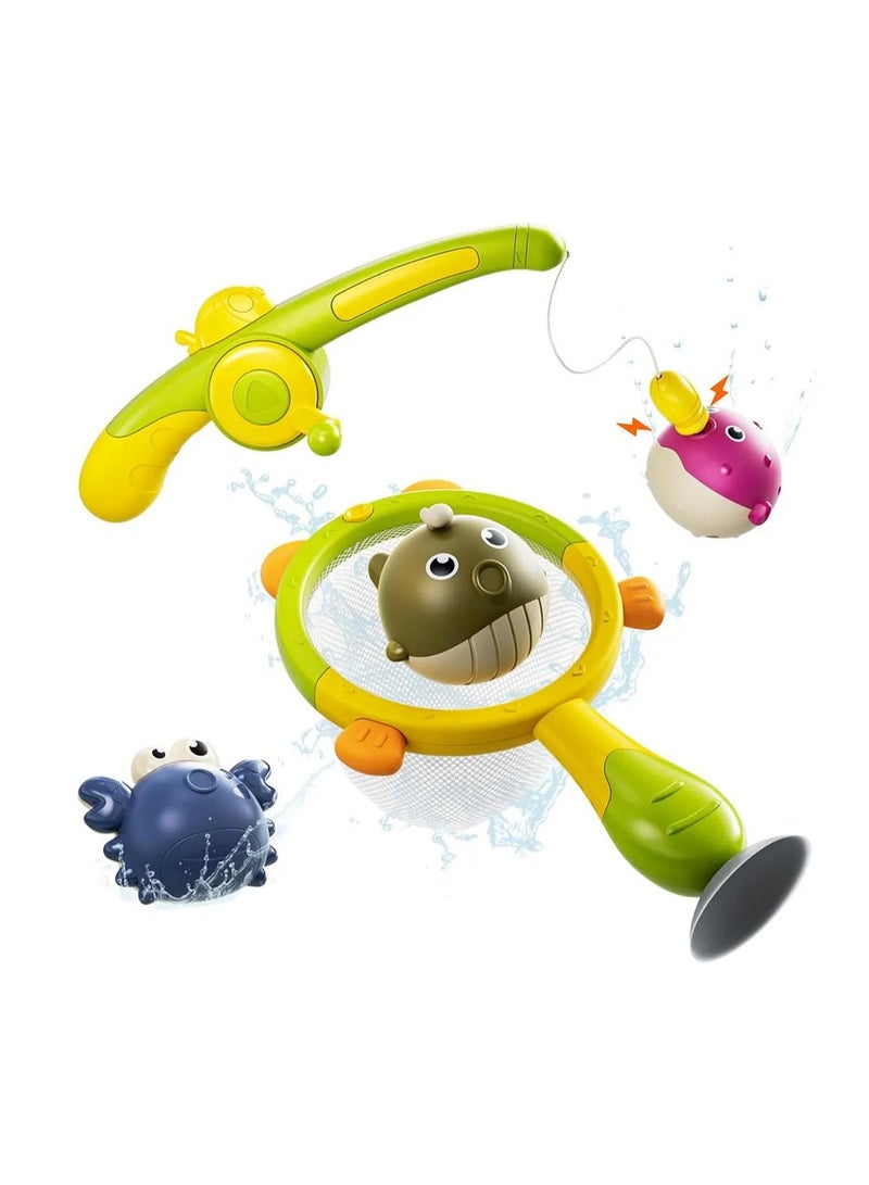 TUMAMA KIDS TUMAMA Magnetic Bath Fishing Toy Set for Toddlers with Rod, Net & 3 Fish, Non-toxic BPA-Free ABS, Enhance Coordination Skills - Image 1