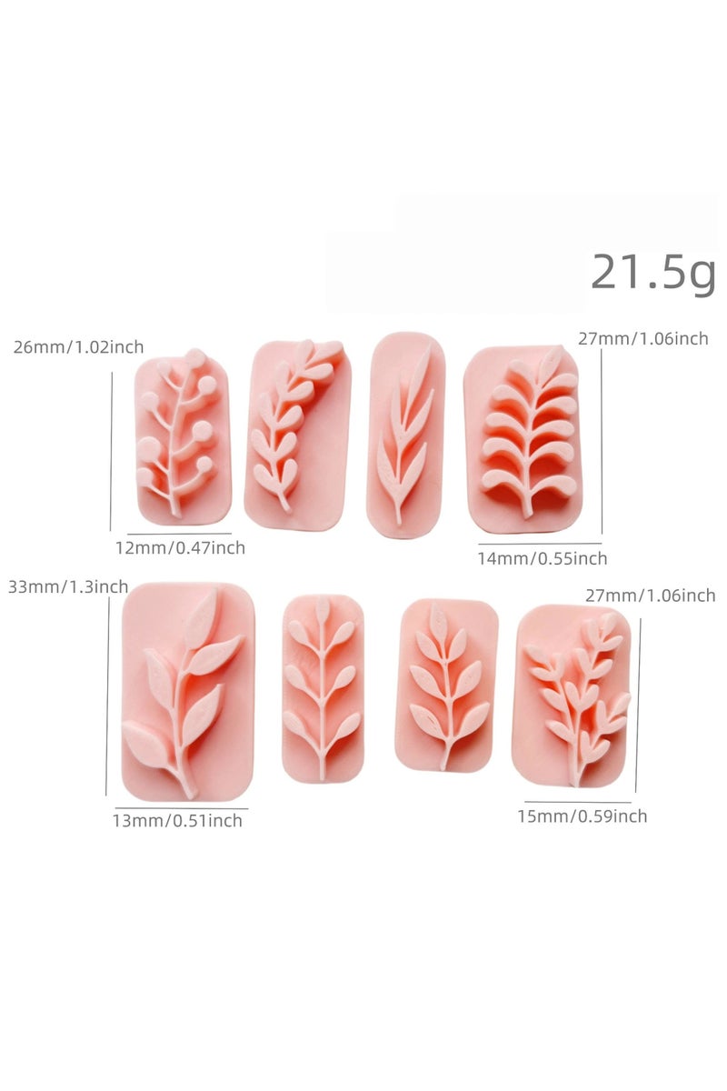 عام مجموعة قوالب فخار طري مكوّنة من 8 قطع لضغط الأوراق، تصميم بسيط ودقيق عالي الدقة، تساعدك على إنشاء أعمال فنية رائعة من الفخار الطري بسهولة. - Image 3