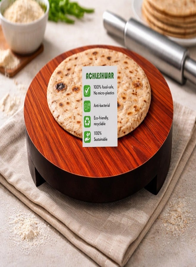 Achleshwar Wooden Roti Roller/Chakla/Chakla for Kitchen/Rolling Board, 9 Inch(22 Cms, Round) -Cone (Pack of 1 Wooden Chakla) - Image 2