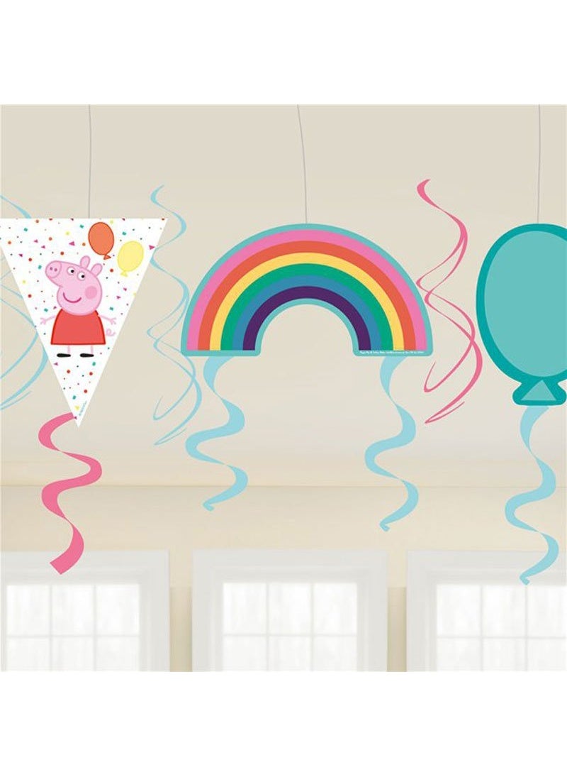 زينة ورقية معلقة على شكل خنزير بيبا، مقاس 45 سم، عبوة من 6 قطع