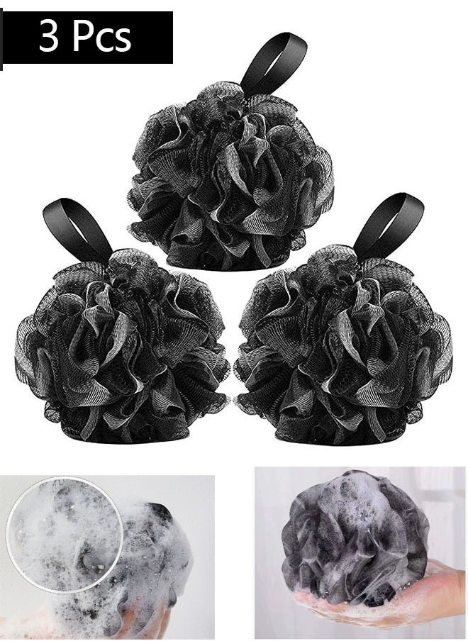 Bukela 3 Pack Bath Bombs Bath Shower Sponge Exfoliating Pouf Loofahs Shower Scrub Mesh Body Brush Ball for Women Men  - Image 1