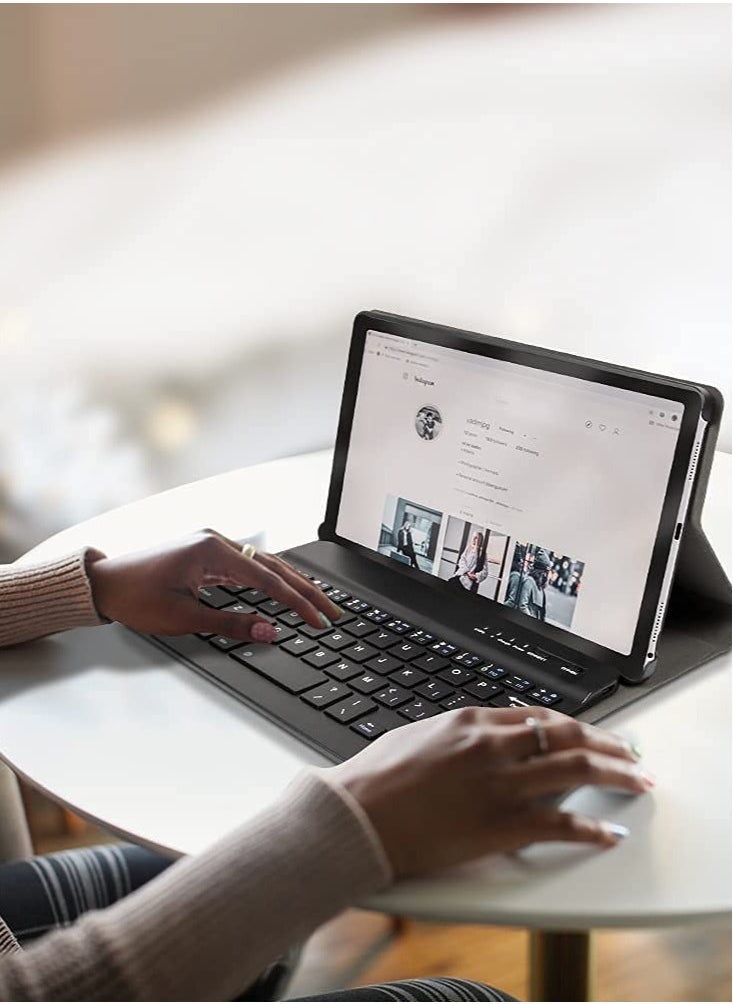 ELTRAZONE Keyboard Case for Galaxy Tab A7 Lite 8.7 inch 2021 (SM-T220 / T225), Slim Lightweight Stand Cover with Magnetically Detachable Keyboard (Samsung Galaxy Tab A7 Lite, Black) - Image 2