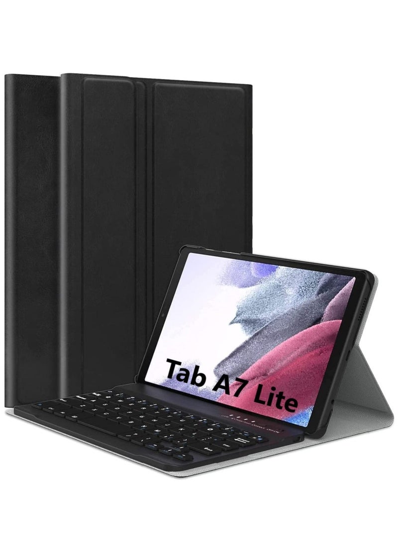 ELTRAZONE Keyboard Case for Galaxy Tab A7 Lite 8.7 inch 2021 (SM-T220 / T225), Slim Lightweight Stand Cover with Magnetically Detachable Keyboard (Samsung Galaxy Tab A7 Lite, Black) - Image 1