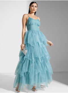 True Decadence Tiered Tulle Maxi Dress  - Image 1