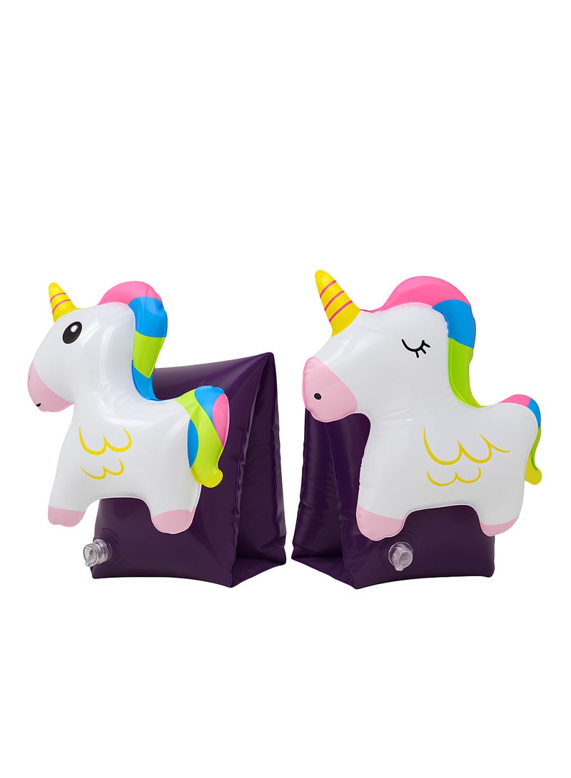 FLOBO Kids Inflatable Arm Bands Unicorn Style Floaties for Swimming Lightweight Leak Proof Safety Float Armband for Toddlers and Children Age 3 to 6 Years - Image 1