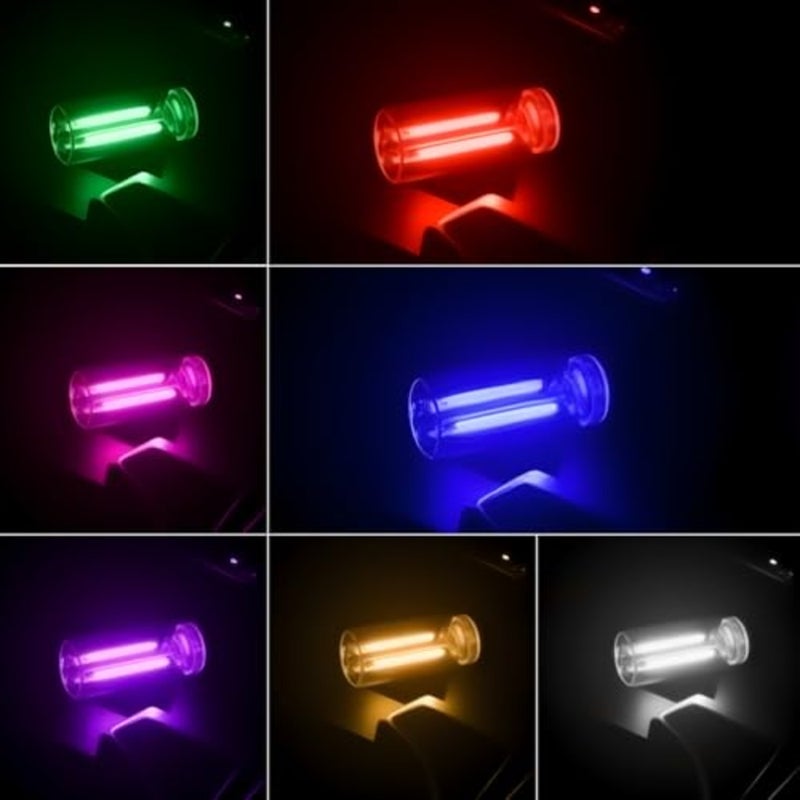 2 PCS Car USB Lights, Plug-in Retro Car Atmosphere Lamp with Touch Dimmable, Portable Mini Glass Bottle LED Bulb Night Lights for Vehicle Bedroom Hallway Camping Holiday Decoration - Image 2