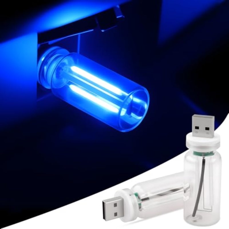 2 PCS Car USB Lights, Plug-in Retro Car Atmosphere Lamp with Touch Dimmable, Portable Mini Glass Bottle LED Bulb Night Lights for Vehicle Bedroom Hallway Camping Holiday Decoration - Image 1