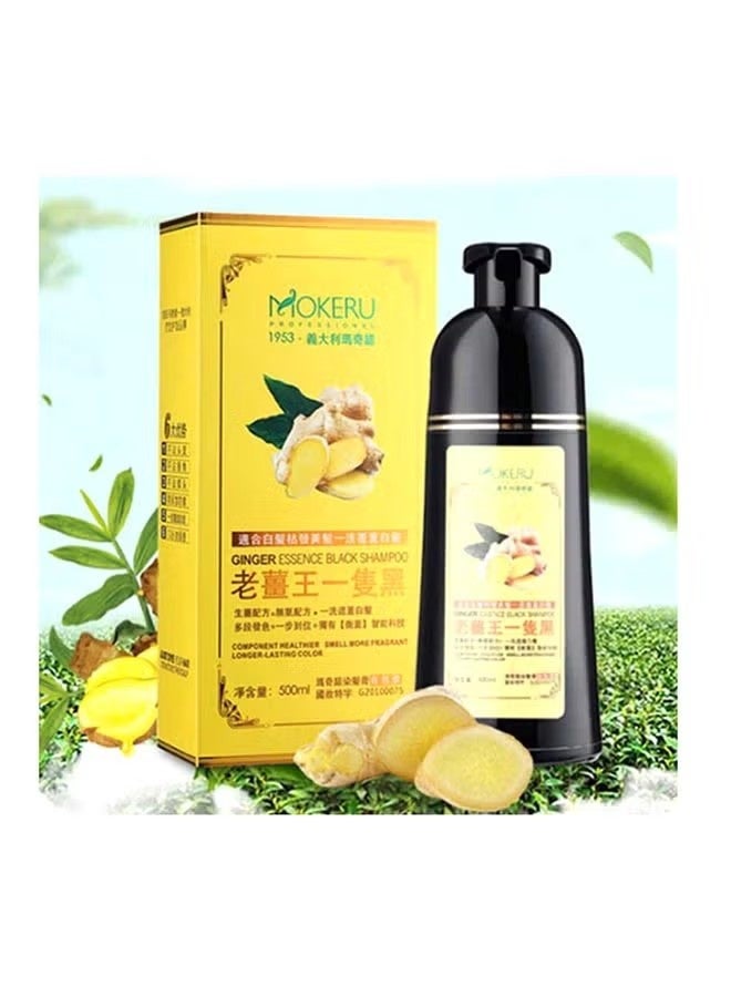 Mokeru Ginger Essence Black Hair Dyeing Shampoo, 500ml - Image 3