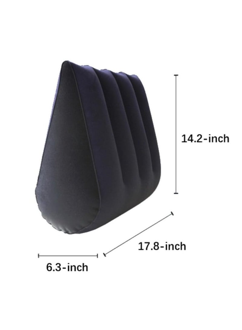 GNAFOTU Inflatable Wedge Pillow, Traveling Pillow, Surface Flocking for Sleeping Traveling Yoga,Blue - Image 4