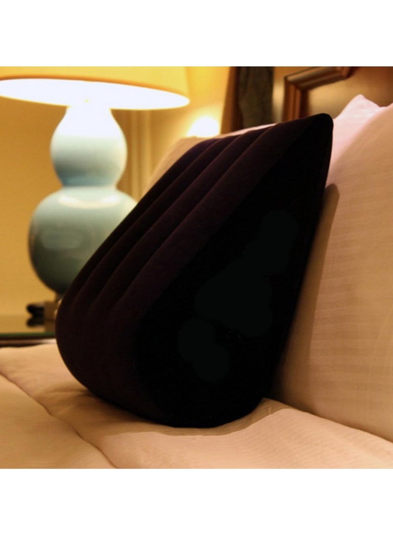 GNAFOTU Inflatable Wedge Pillow, Traveling Pillow, Surface Flocking for Sleeping Traveling Yoga,Blue - Image 2