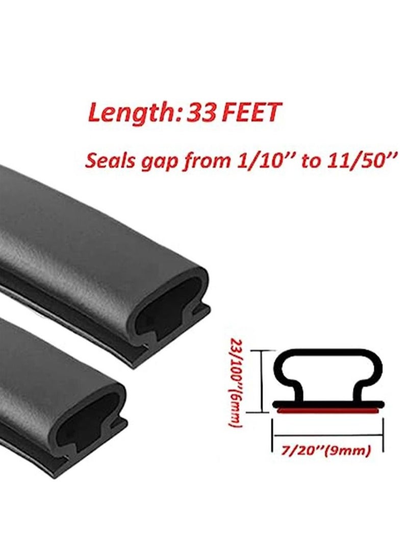 Weather Stripping Door Seal Strip Self Adhesive D-Shape Foam Sealing Tape for Door Frame Window Insulation (20Ft, Black)  - Image 2