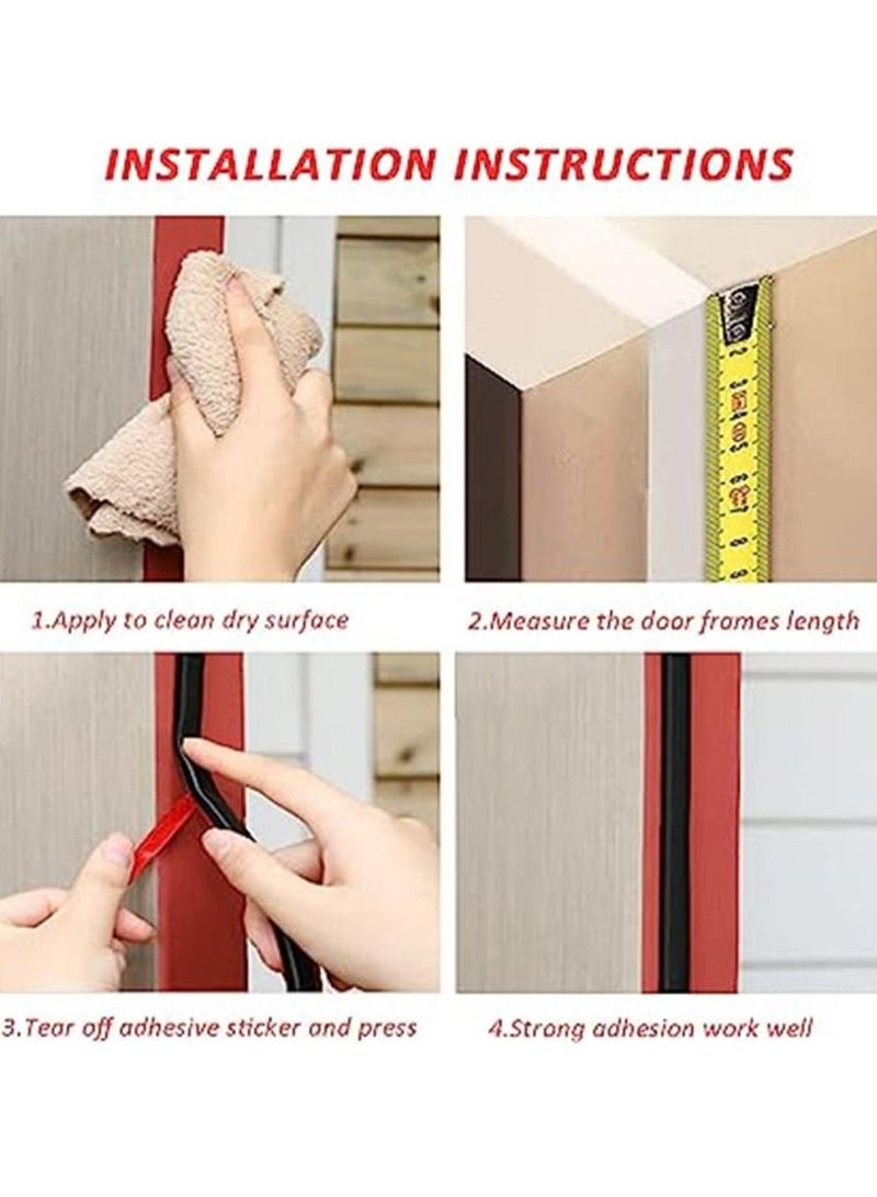 Weather Stripping Door Seal Strip Self Adhesive D-Shape Foam Sealing Tape for Door Frame Window Insulation (20Ft, Black)  - Image 5