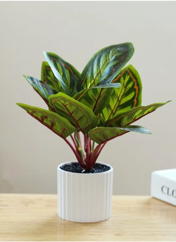 Kutis 1-Piece Artificial Potted Plant Modern Potted For Home Decoration Multicolor 28x8x7.5 cm  - Image 1