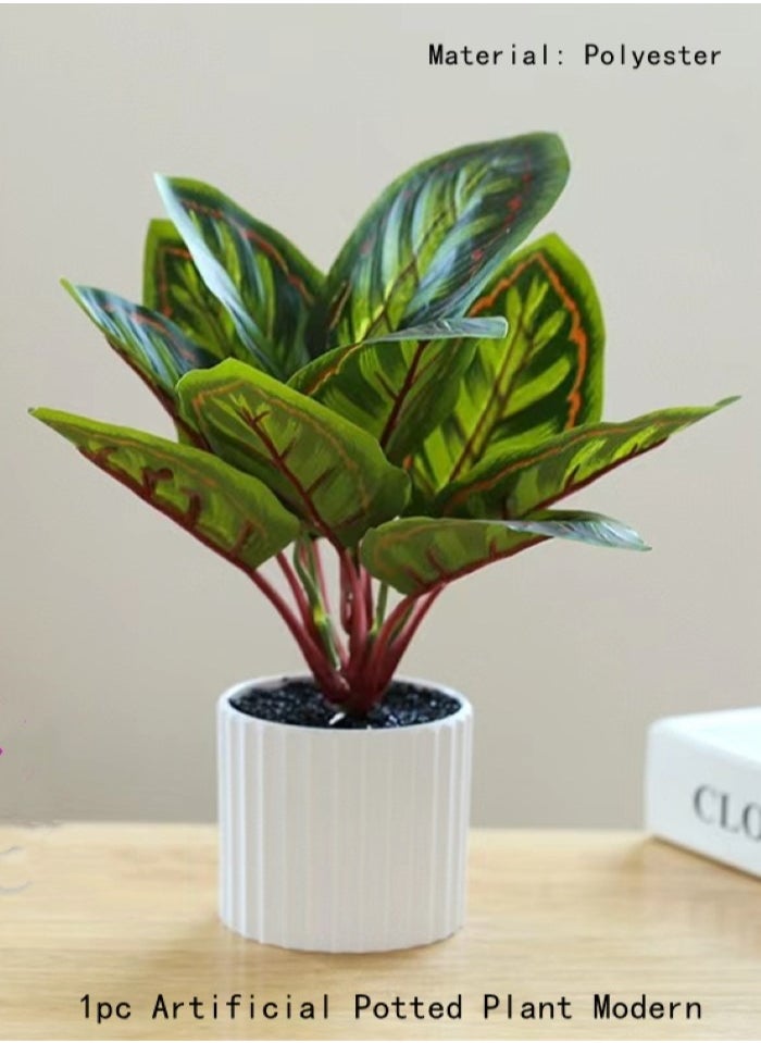Kutis 1-Piece Artificial Potted Plant Modern Potted For Home Decoration Multicolor 28x8x7.5 cm  - Image 2