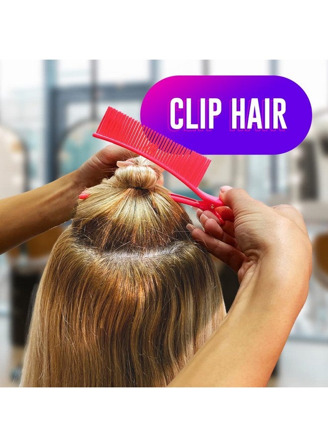 Colortrak Hair Sectioning Grip Clips (2 Pack) for Efficient Coloring, Cutting, and Styling - Brush-Like Top, Sectioning Bottom - Image 2