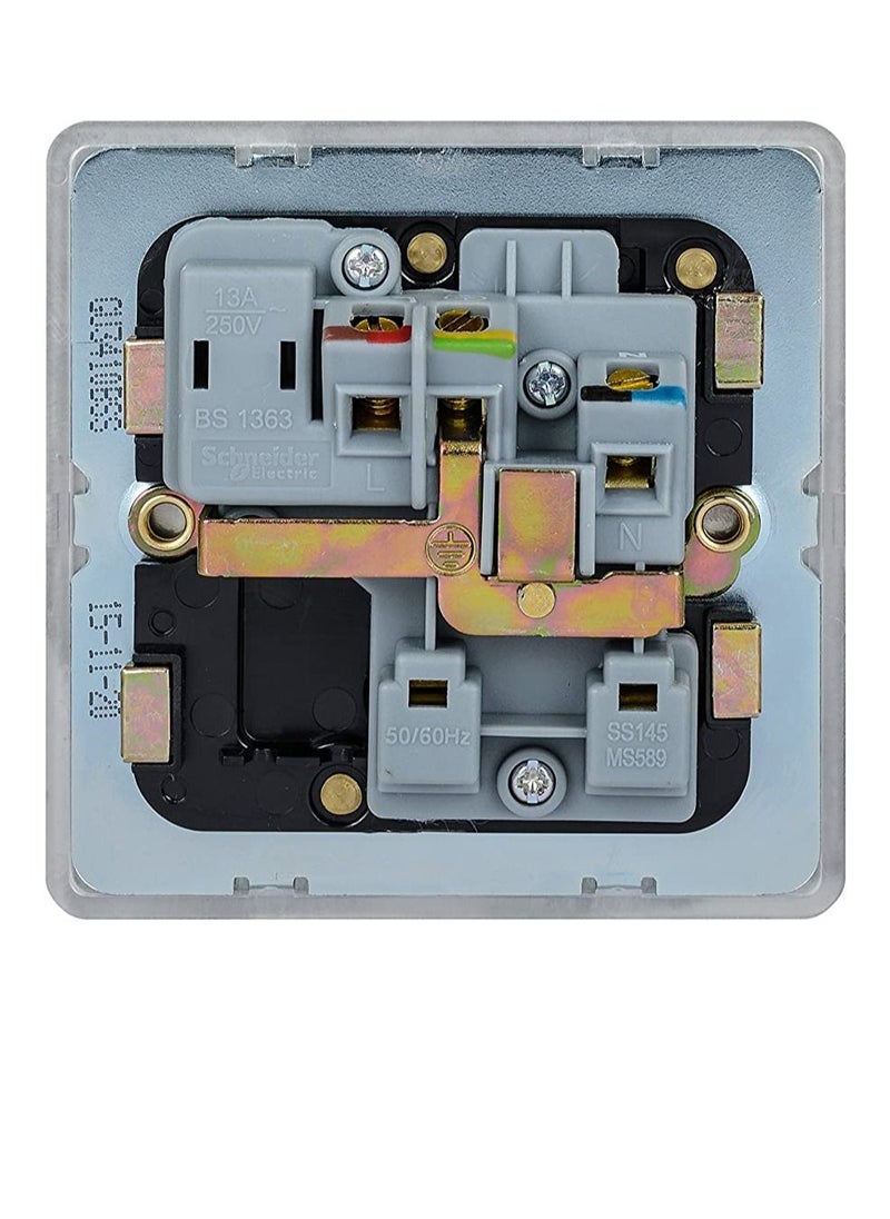 Schneider Electric Schneider Electric GU3410-BSS 13A 1-Gang Ultimate Screwless Flat Plate Switched Socket, Stainless Steel  - Image 2