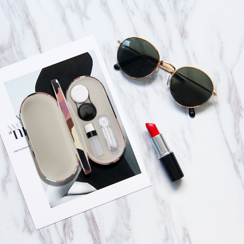 1 Set Camouflage Lens Case 2 in 1 Double Sided Portable Glasses Case - Image 2