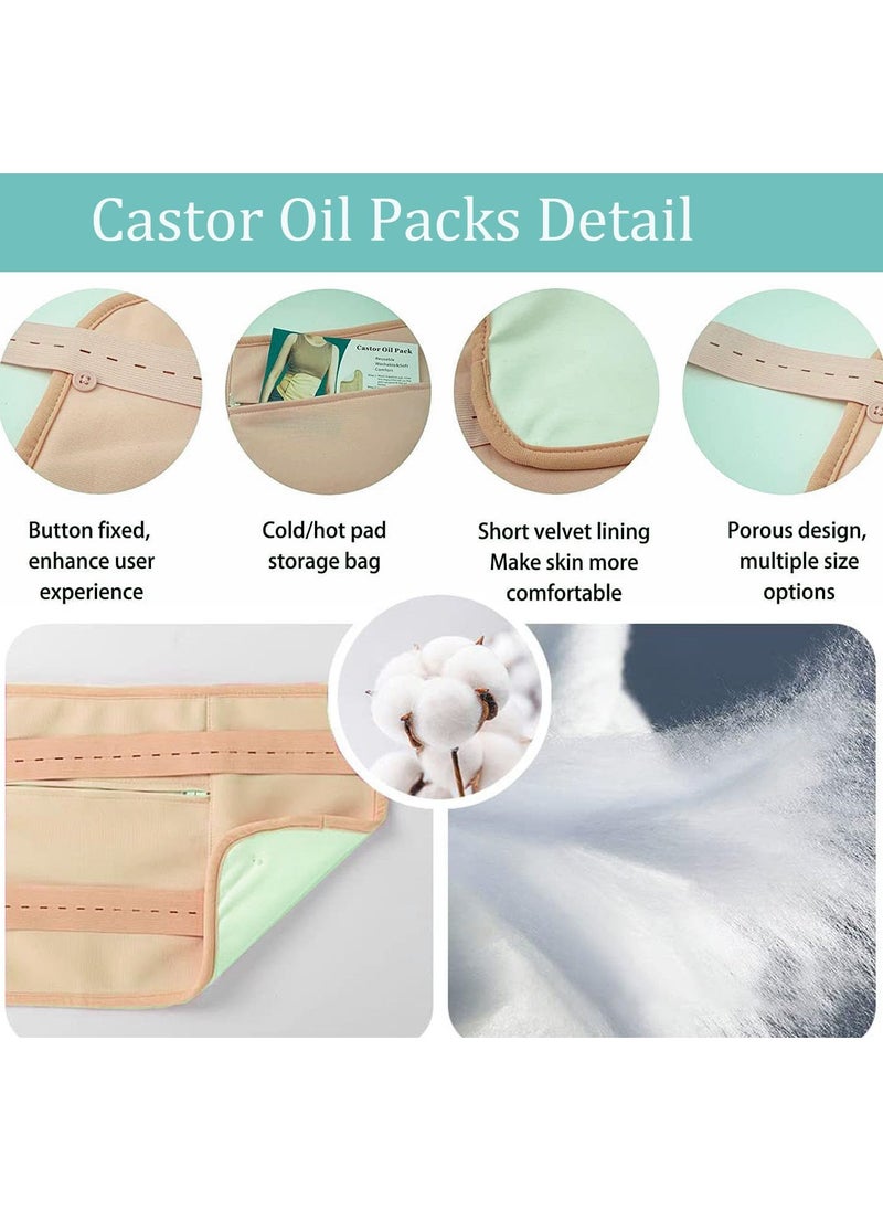 BTFMEI 2 PCS Castor Oil Pack for Waist and Neck, Reusable Organic Castor Oil Pack, Adjustable Waist Desig for Liver Detox, insomnia, Constipation and Inflammation  - Image 3