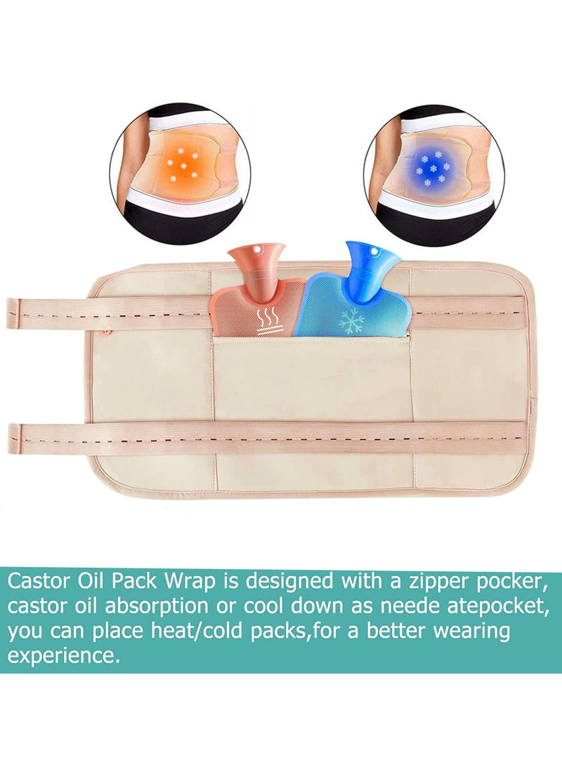 BTFMEI 2 PCS Castor Oil Pack for Waist and Neck, Reusable Organic Castor Oil Pack, Adjustable Waist Desig for Liver Detox, insomnia, Constipation and Inflammation  - Image 5