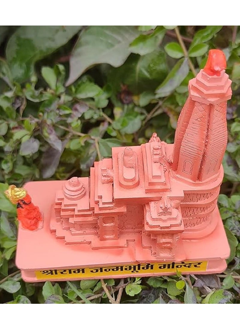 Rudram Rudram Shri Ram Mandir Ayodhya 3D Model Polyresin Hand Carved Temple Decorative Showpiece ResinTemple for Gift Multi use CAR Deshboard Ideal for Home Decor Temple and Best Gift  - Image 2