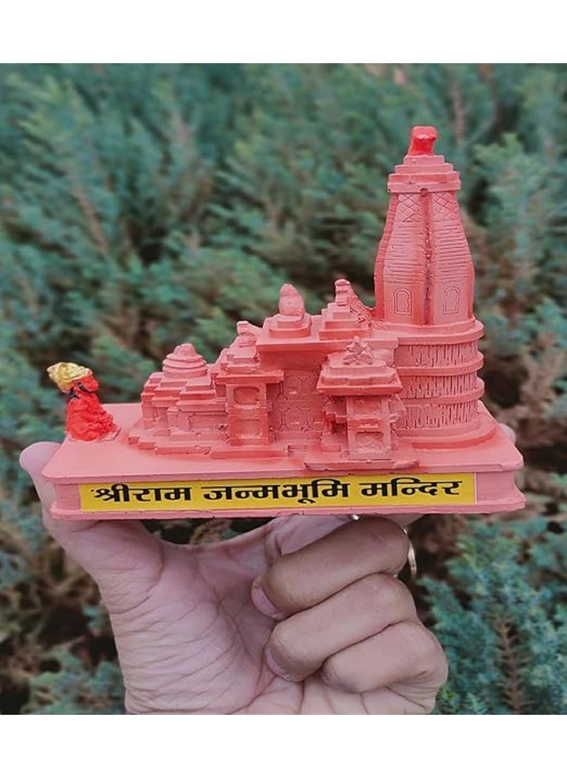 Rudram Rudram Shri Ram Mandir Ayodhya 3D Model Polyresin Hand Carved Temple Decorative Showpiece ResinTemple for Gift Multi use CAR Deshboard Ideal for Home Decor Temple and Best Gift  - Image 1