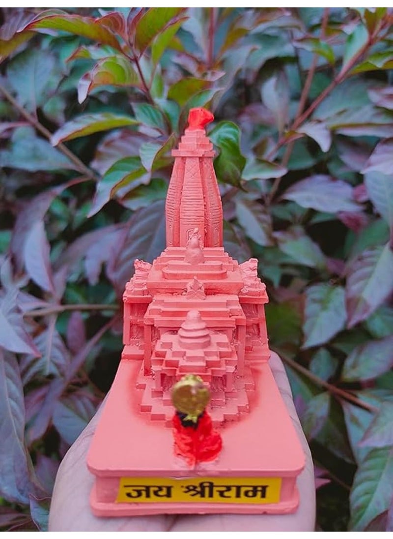 Rudram Rudram Shri Ram Mandir Ayodhya 3D Model Polyresin Hand Carved Temple Decorative Showpiece ResinTemple for Gift Multi use CAR Deshboard Ideal for Home Decor Temple and Best Gift  - Image 3
