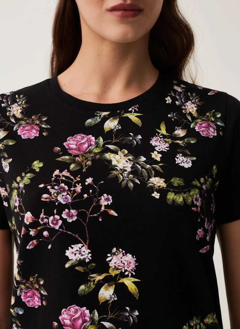 Ovs Cotton T-shirt with floral print