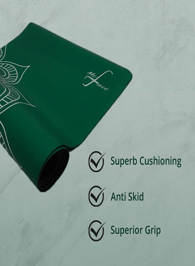 MeFree Natural Rubber Yoga Mat - Eco-Friendly PU Top Layer for Superior Grip & Comfort - Non-Slip, Sweat-Resistant for Yoga, Pilates & Fitness - 4.5mm Thick, Anti-Tear Design (Green) - Image 3