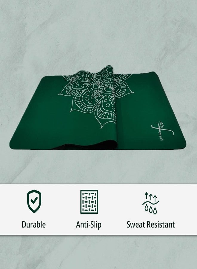 MeFree Natural Rubber Yoga Mat - Eco-Friendly PU Top Layer for Superior Grip & Comfort - Non-Slip, Sweat-Resistant for Yoga, Pilates & Fitness - 4.5mm Thick, Anti-Tear Design (Green) - Image 5