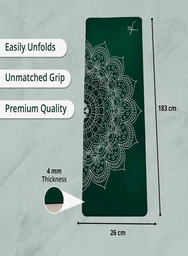 MeFree Natural Rubber Yoga Mat - Eco-Friendly PU Top Layer for Superior Grip & Comfort - Non-Slip, Sweat-Resistant for Yoga, Pilates & Fitness - 4.5mm Thick, Anti-Tear Design (Green) - Image 2