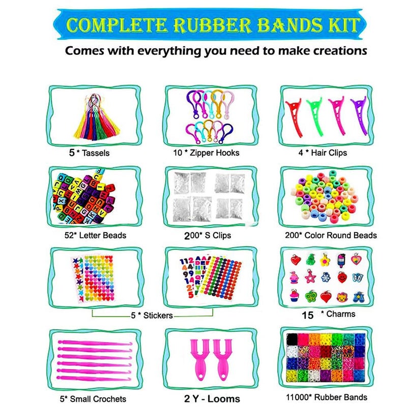 YITOHOP 12080 Loom Bands Set Rubber Bands for Bracelet Making Kit DIY Arts  Crafts Idea Friendship Bracelet Birthday Gift Kits for Kids Girls Boys Creative Art Crafts - Image 3
