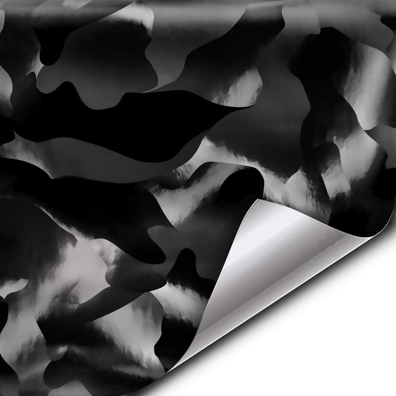 VViViD 2020 Edition Black Stealth Large Sized Pattern Camouflage Vinyl Car Wrap Roll 6ft x 5ft Self Adhesive Film Air Release Technology Scratch Resistance Protective Liner BubbleFree