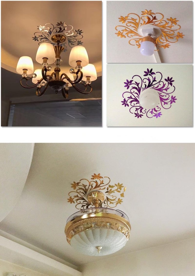 MEYA European Mirror Sticker for ceilling Decoration DIY Top ceilling Mirror Wall Sticker top Lighting The Ceiling Chandelier Around Decorative Mirror Frame Sticker - Image 5