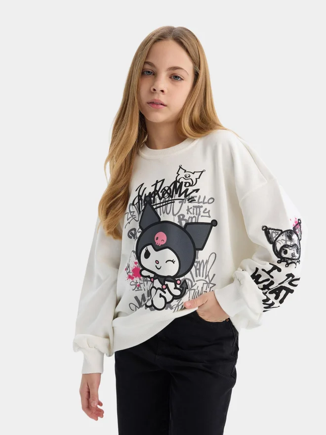 DeFacto DeFacto Kids White Printed long sleeves Hoodie Sweatshirts