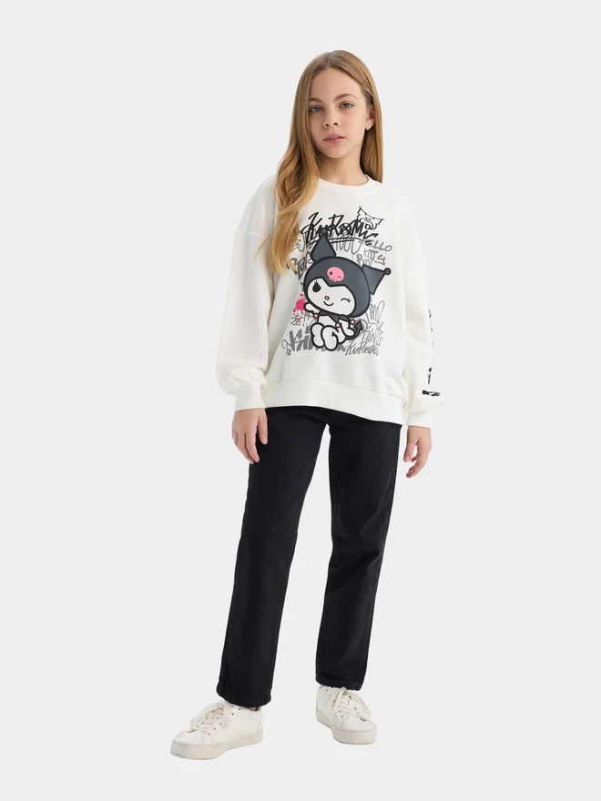 DeFacto DeFacto Kids White Printed long sleeves Hoodie Sweatshirts