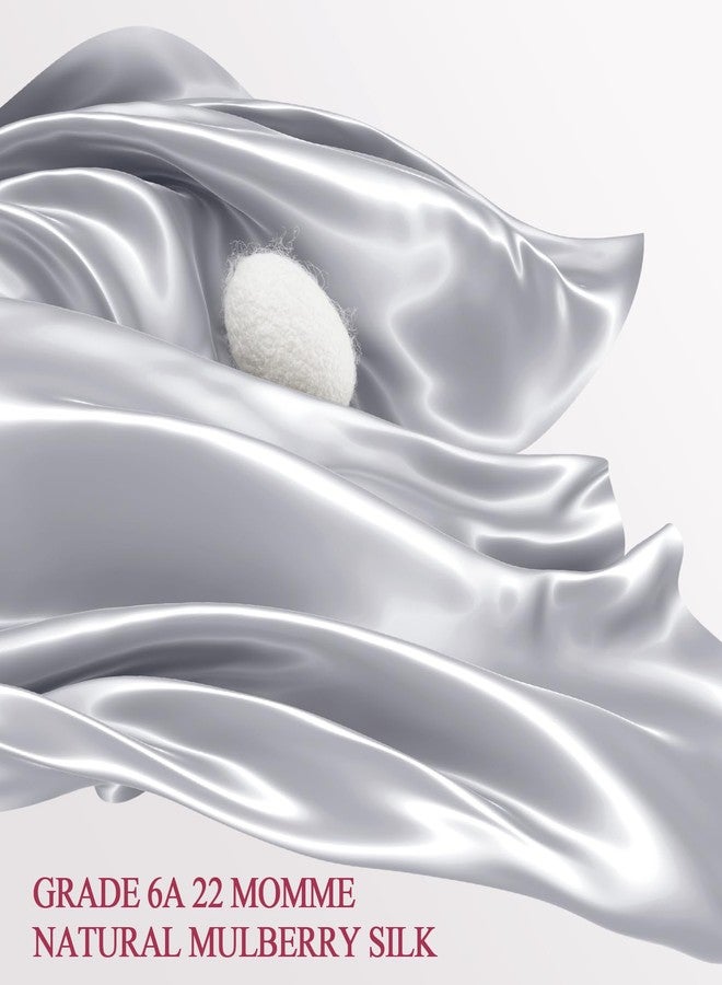 WLOSJ 100% Silk Pillow Cases Queen Size Mulberry Silk Pillowcase for Hair and Skin 22 Momme Highest Grade 6A Silk Cooling Soft Smooth with Zipper 20 x 30 Inches 1PC, Grey - Image 2