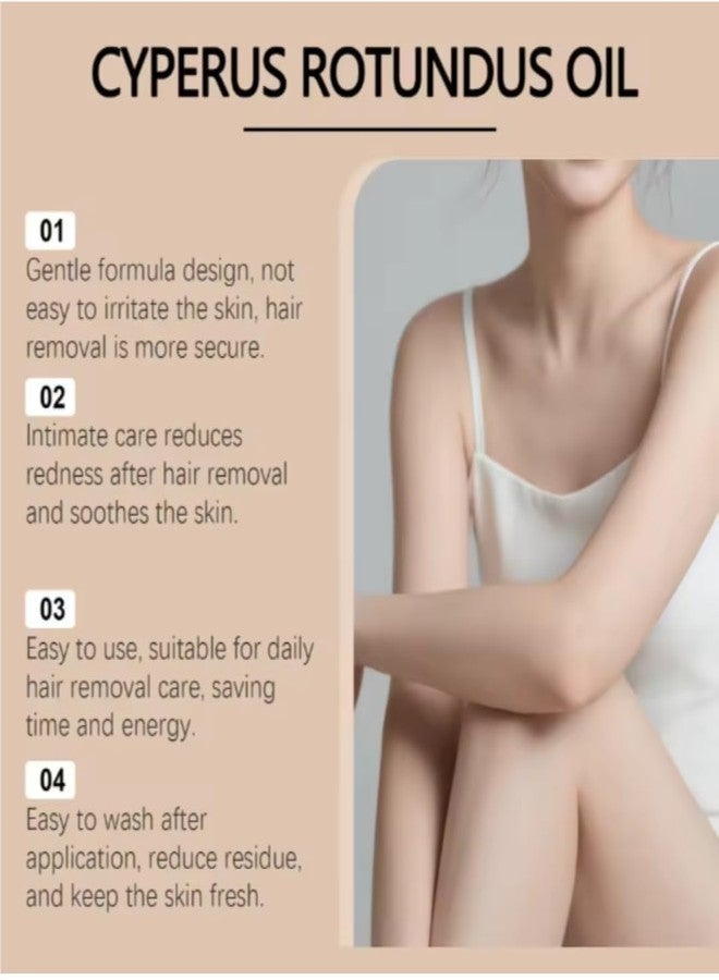 nyuta Cyperus Post Hair Removal Essential Oil 60 ml | Soothing & Moisturizing Plant Based Skin Care | Reduces Redness, Nourishes & Calms Skin After Waxing, Shaving & Epilation - Image 3