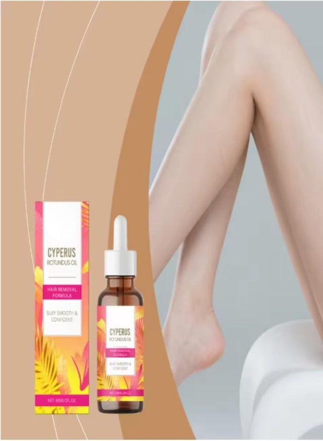 nyuta Cyperus Post Hair Removal Essential Oil 60 ml | Soothing & Moisturizing Plant Based Skin Care | Reduces Redness, Nourishes & Calms Skin After Waxing, Shaving & Epilation - Image 2