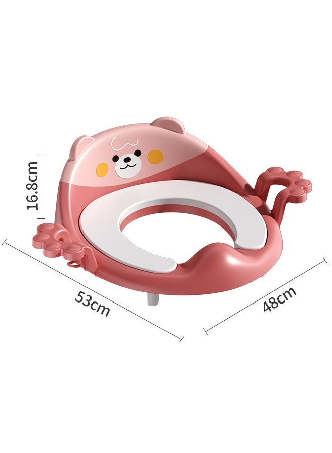 Berma Baby مقعد مرحاض لتدريب الأطفال على استخدام المرحاض مع مقابض مبطنة ناعمة، مجموعة راقية، تصميم مزدوج مضاد للانزلاق وواقي من الرذاذ للأولاد والبنات - Image 2
