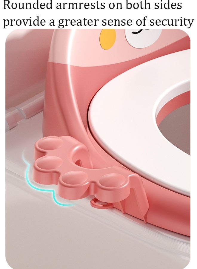 Berma Baby مقعد مرحاض لتدريب الأطفال على استخدام المرحاض مع مقابض مبطنة ناعمة، مجموعة راقية، تصميم مزدوج مضاد للانزلاق وواقي من الرذاذ للأولاد والبنات - Image 5