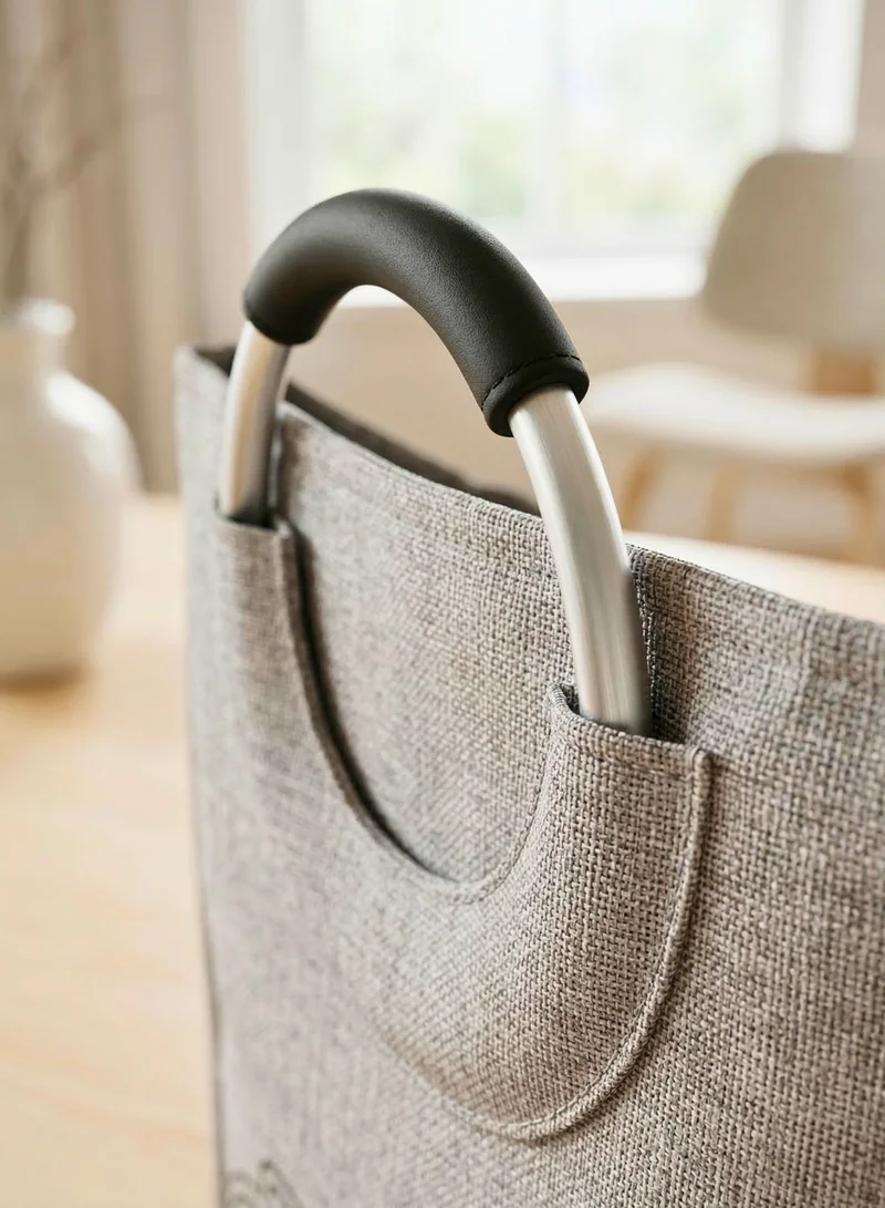 1Chase Grey - 70L Rolling Laundry Basket 70L – Foldable Fabric Clothes Hamper with Wheels & Aluminium Handles (Grey)  | Best Price UAE