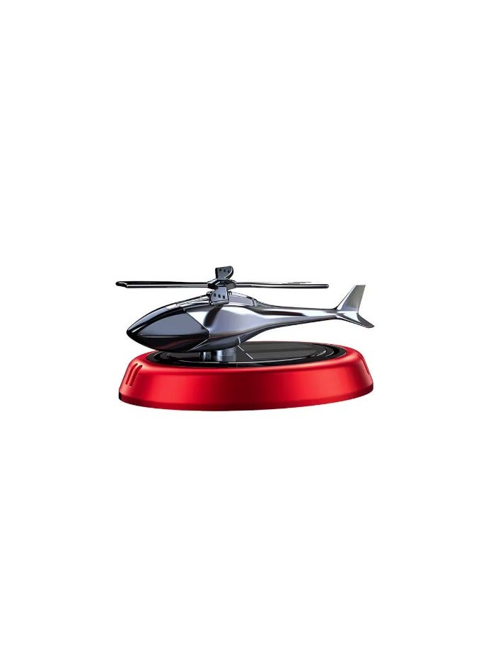 Solar Powered Car Diffuser Helicopter Red - Image 1