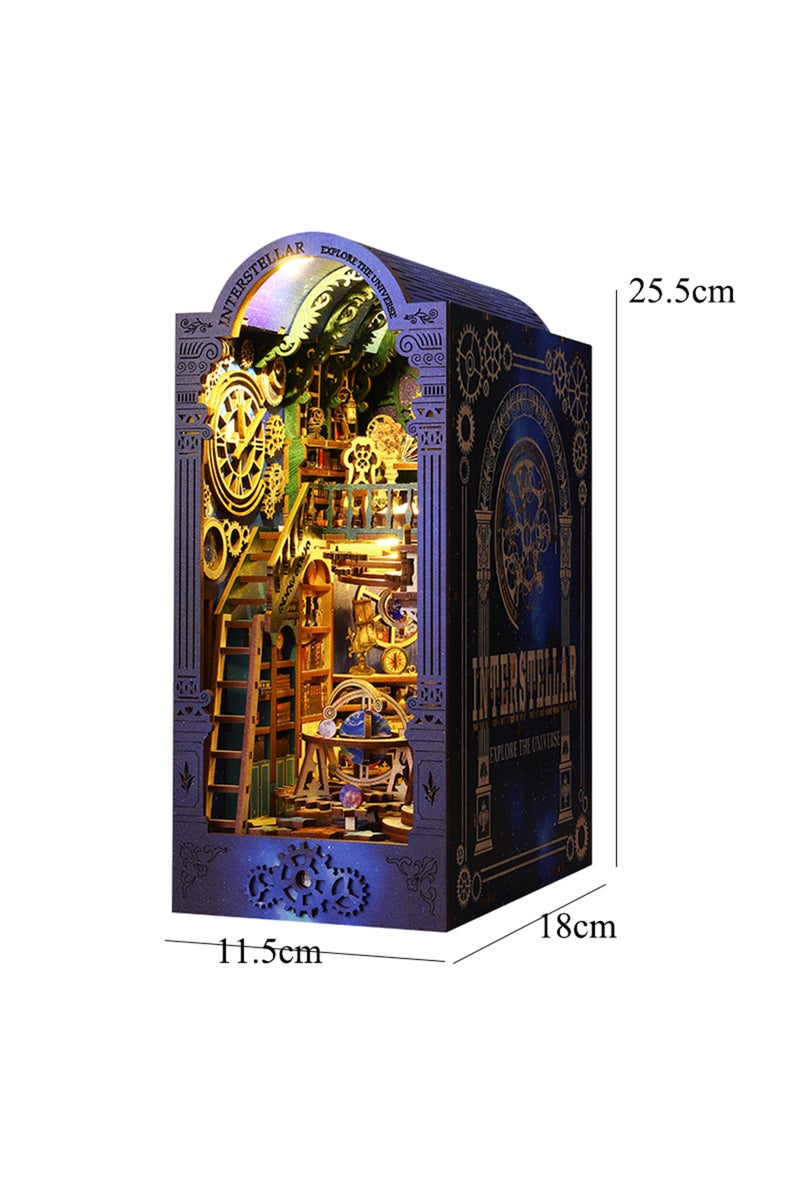 JTSL-14A DIY Book Nook Kit Wooden Doll House 3D Puzzle Assembly Model Building Bookend Toy Home Book