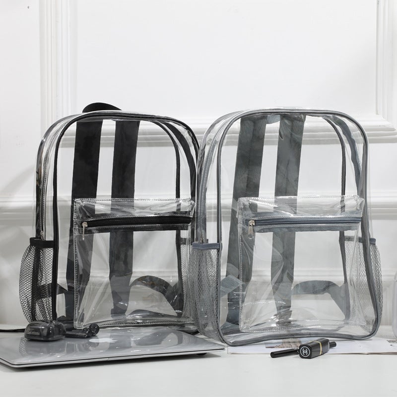 PVC Waterproof School Backpack for 12-Inch Laptop, Solid Color - Image 2