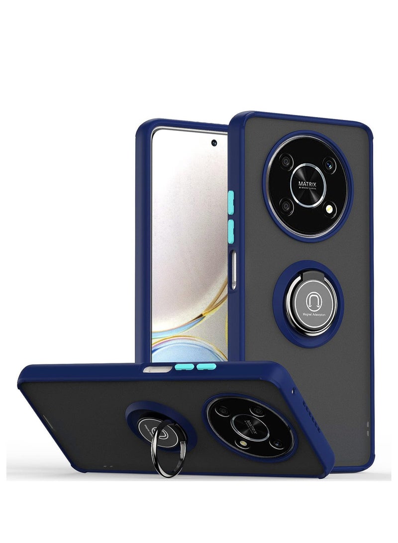 BORTONY HONOR X9 Case Cover Metal Ring Holder Grip Kickstand   Case Magnetic Car Mount Shockproof Matte Hard Back Bumper Case for HONOR X9 - Image 1
