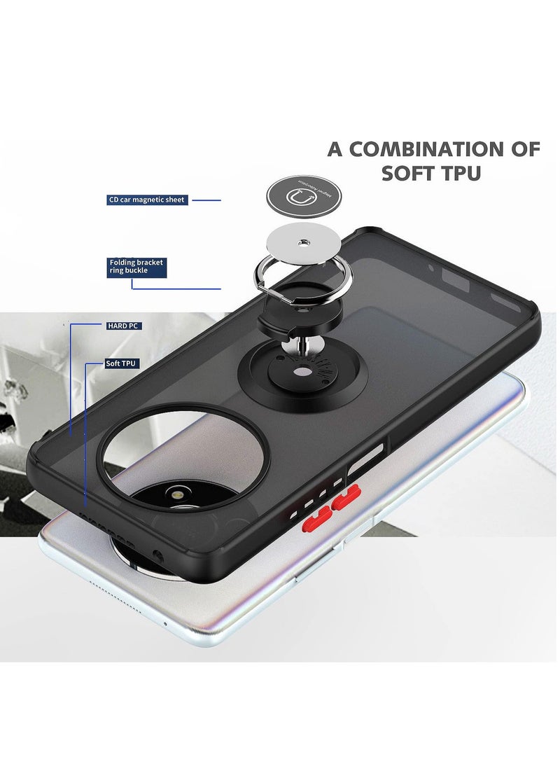 BORTONY HONOR X9 Case Cover Metal Ring Holder Grip Kickstand   Case Magnetic Car Mount Shockproof Matte Hard Back Bumper Case for HONOR X9 - Image 3