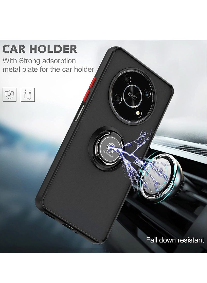 BORTONY HONOR X9 Case Cover Metal Ring Holder Grip Kickstand   Case Magnetic Car Mount Shockproof Matte Hard Back Bumper Case for HONOR X9 - Image 5