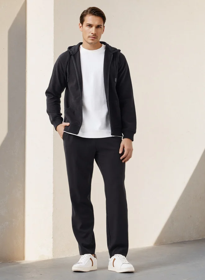 Splash FAV Men Regular Fit Waffle Textured Cotton Blend Hoodie