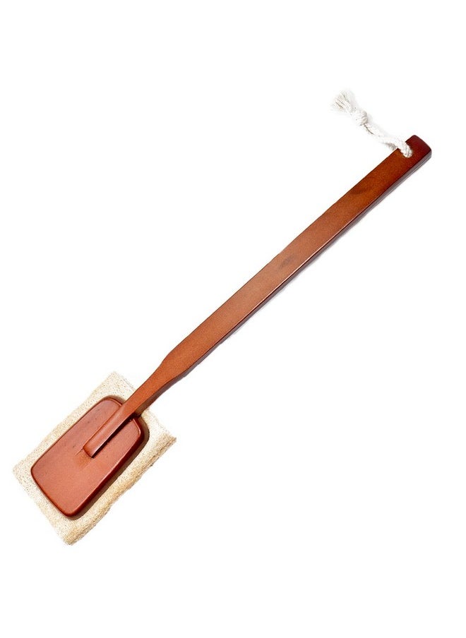Brushman - Body Loofah Bath Brush With Long Wooden Handle Back Brush For Men & Women Shower Sponge Body Back Scrubber Gentle Exfoliator Wet & Dry Brushing(Ecp208) - Image 1
