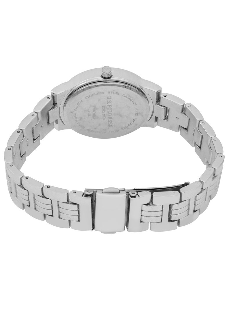 U.S. Polo Assn. Women's Quartz Watch, Analog Display and Silver Plated Set watch - Image 5
